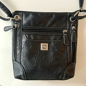 Stone Mountain Accessories Black Crossbody Bag with Tan Lining